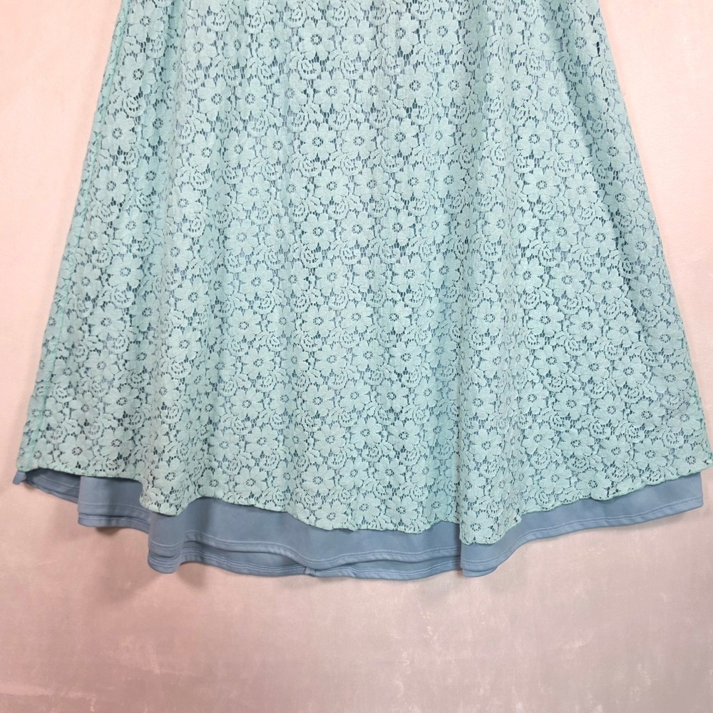 Lularoe Floral Maxi Skirt Women's 2XL Blue Lace Layered Cottagecore Coquette - Picture 9 of 14